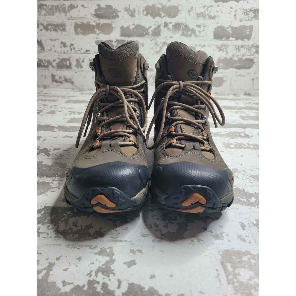 Men's 10.5 W Oboz Bridger Mid B-DRY Sudan Brown Leather Hiking Boots Waterproof - Picture 7 of 8